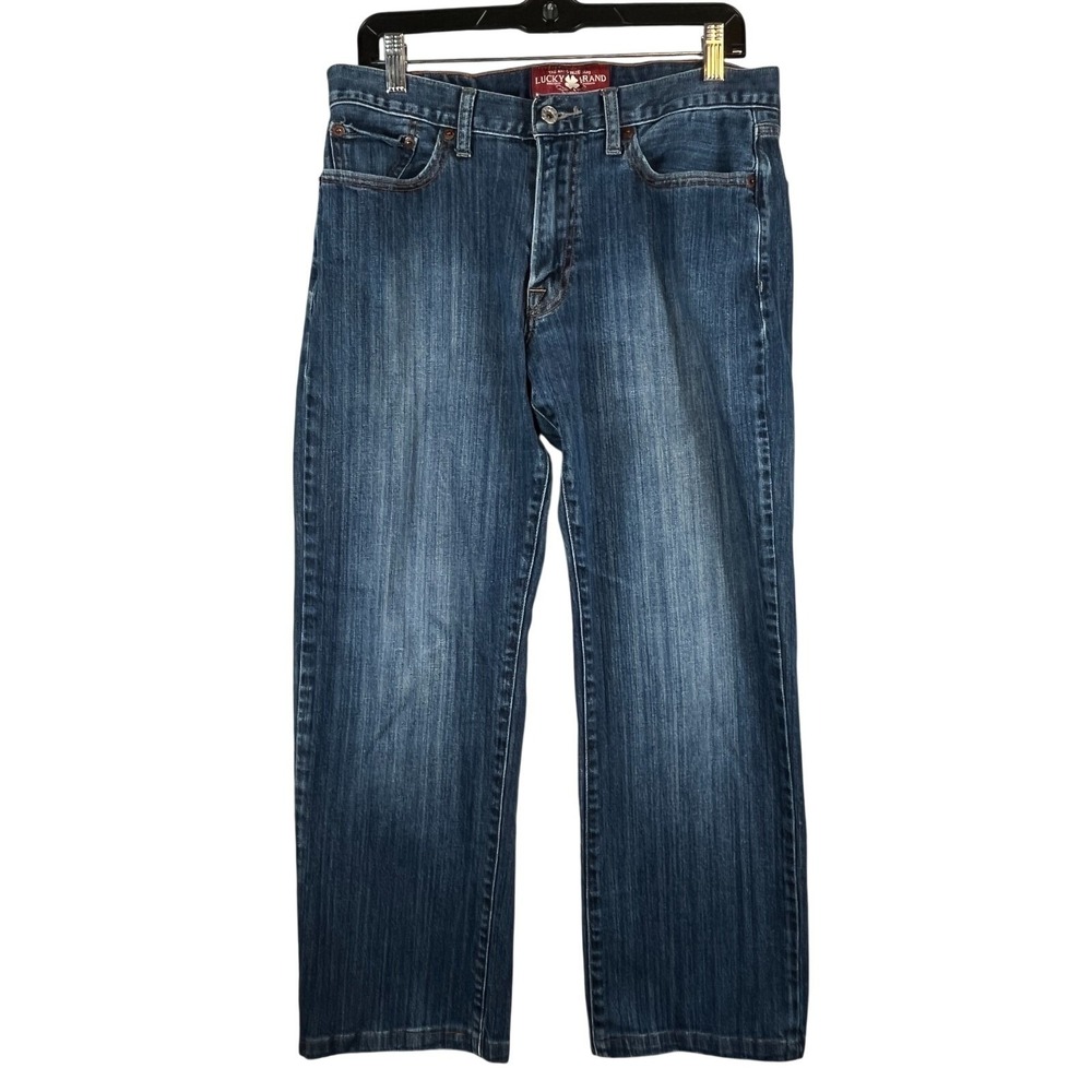 Lucky Brand Mens 32x30 361 Vintage Straight Blue Jeans Medium Wash Denim Classic